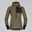 Front view of Norrona Senja Warm1 Hood women's in olive night colour