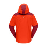 Back view of men's arednalin/rhubarb norrona trollveggen Gore-Tex Pro Light jacket