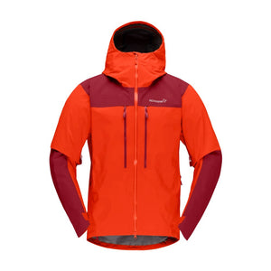 Front view of men's arednalin/rhubarb norrona trollveggen Gore-Tex Pro Light jacket