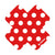 Red/white polka dot X noso repair patch