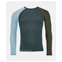 Front view of men's Ortovox 120 Comp Light long sleeve shirt in 'dark arctic grey' colour