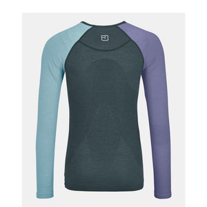 Back view of women's 120 competition light long sleeve shirt in Dark Arctic Grey colour