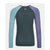 Back view of women's 120 competition light long sleeve shirt in Dark Arctic Grey colour