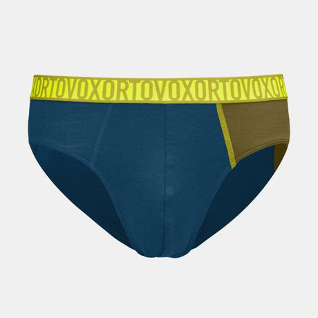 Front of men's ortovox 150 essential briefs in Petrol Blue