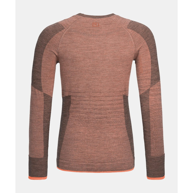 Back view of women's Ortovox 230 competition long sleeve in 'bloom' colour