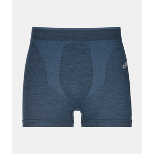 Front view of Ortovox 230 competition boxers in blue colour