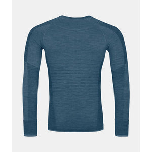 Back view of men's petrol blue Ortovox 230 Competition Long Sleeve