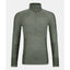 Front view of women's Ortovox 230 competition zip neck long sleeve in green