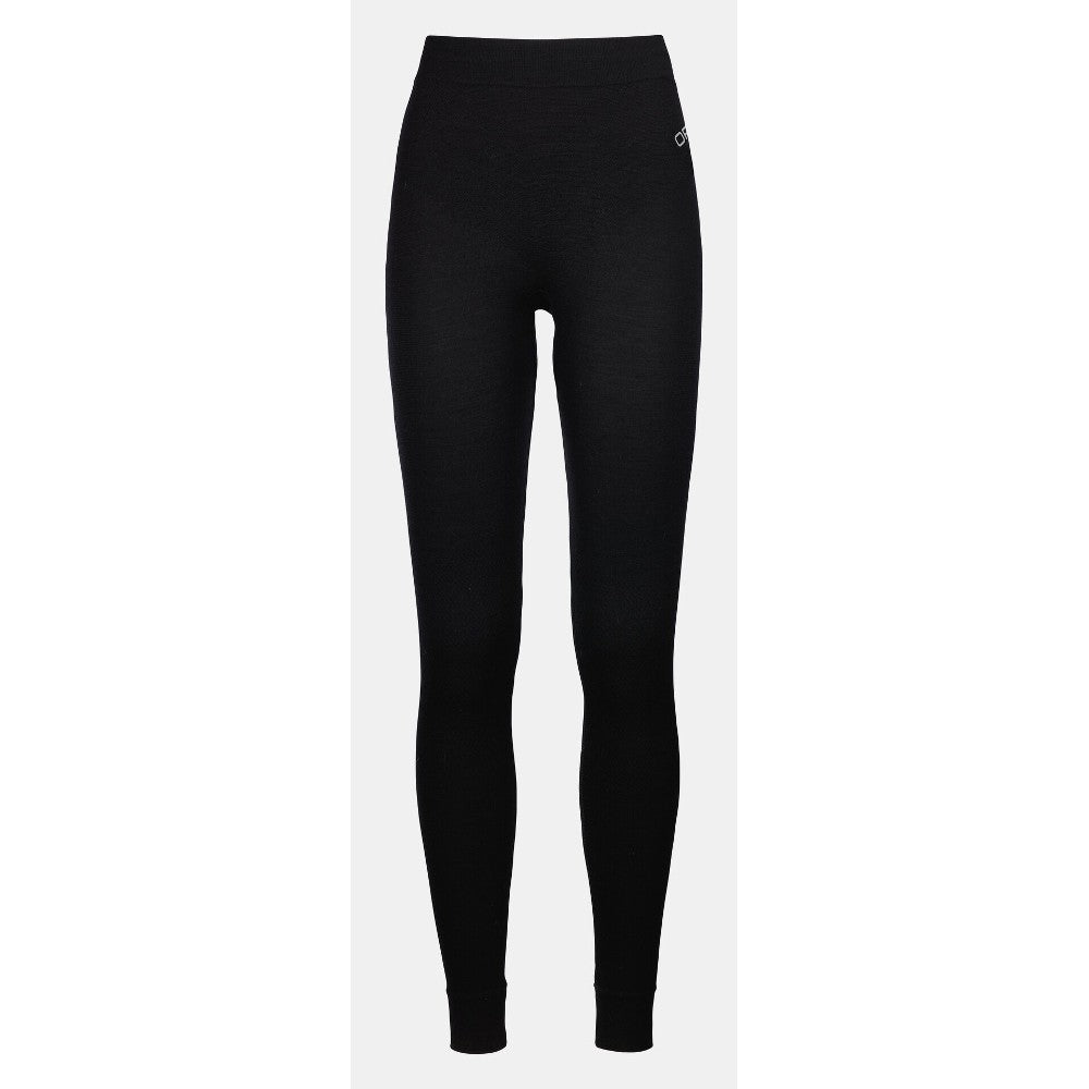 Front view of women's Ortovox 230 Competition Long Pants in 'black raven' colour