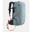 Back view of Ortovox Avabag litric tour 30 avalanche pack in grey colour