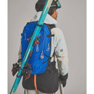 Ski attachment detail of Ortovox avalanche pack