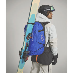 Ski attachment detail of Ortovox avabag litric tour 40 avalanche pack