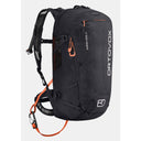 Back view of black Ortovox avabag litric zero 27 avalanche pack
