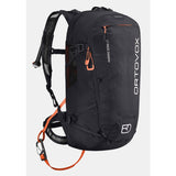 Back view of black Ortovox avabag litric zero 27 avalanche pack
