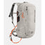 Back view of white Ortovox avabag litric zero 27 avalanche pack