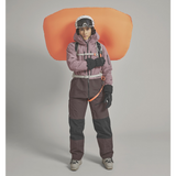 Model view of Ortovox avabag litric zero 27 avalanche pack deployed