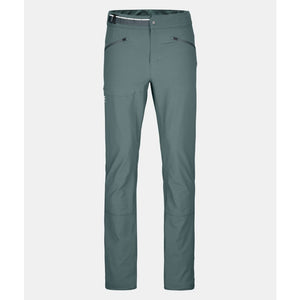 Front view of men's ortovox brenta pants in arctic grey