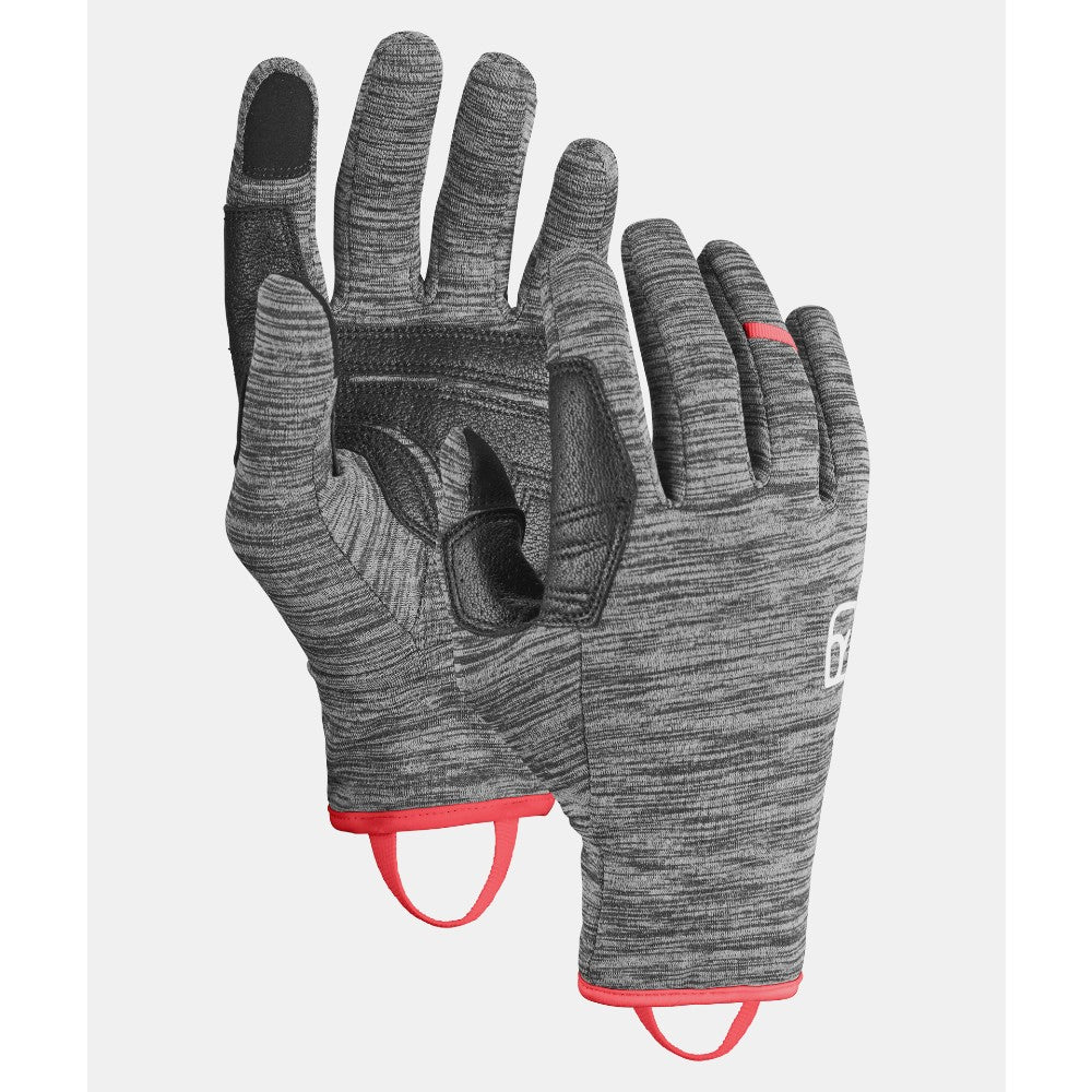 Women's Ortovox Fleece Light gloves in black steel blend colour