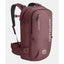 Back view of ortovox haute route 30 ski touring pack in mountain rose colour