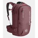 Back view of ortovox haute route 30 ski touring pack in mountain rose colour