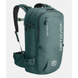 Back view of ortovox haute route 32 ski touring pack in green/grey colour