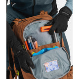 Safety compartment detail of ortovox haute route 32 ski touring pack