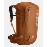 Back view of orange Ortovox Haute Route 40 ski touring pack