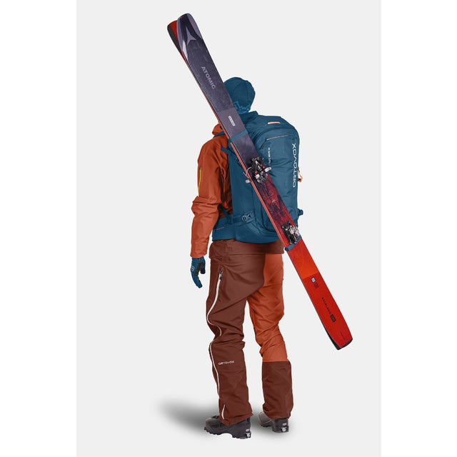 Ski attachment detail of ortovox haute route 40 ski touring pack