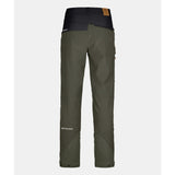 Back view of men's green Ortovox mondeval softshell pants