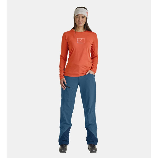 Front on-model view of women's Ortovox Mondeval softshell pants