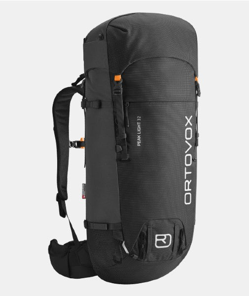 Front of ortovox peak light 32 backpack in black raven colour