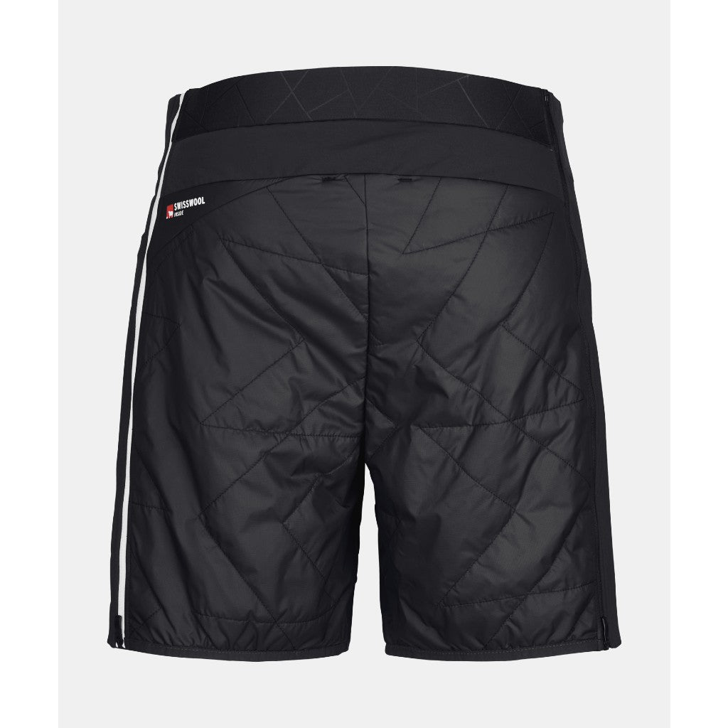 Back view of women's black Ortovox Piz Boe insulated shorts