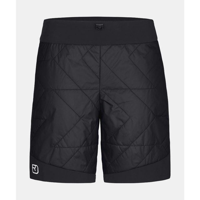 Front view of women's black Ortovox Piz Boe insulated shorts