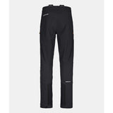 Back view of men's black Ortovox Pizol softshell pants