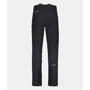 Back view of men's black Ortovox Pizol softshell pants