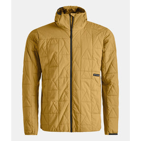Front view of men's yellow Ortovox ravine metawool 90 jacket