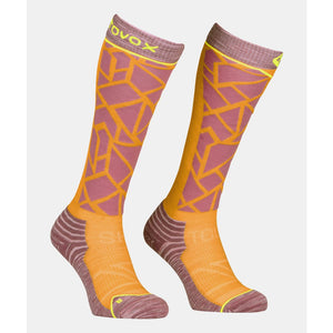 Women's Ortovox Ski Tour Comp Long Socks in autumn leaves colour