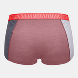 Back view of women's Ortovox 150 Essential Hot Pants in 'mountain rose' colour