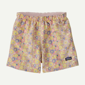 Front view of flower patterned baby Patagonia baggies shorts