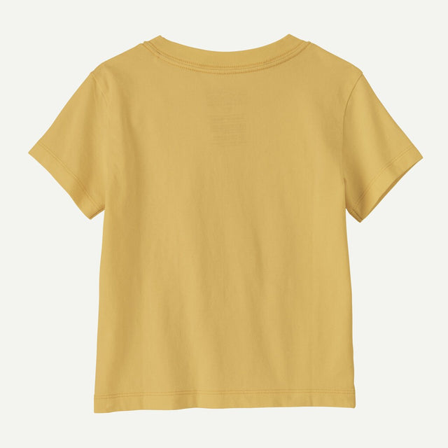 Back view of kids' yellow patagonia t-shirt