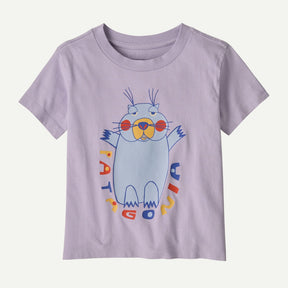 Kids' patagonia graphic t-shirt, foxglove purple