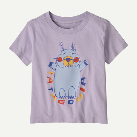 Kids' patagonia graphic t-shirt, foxglove purple