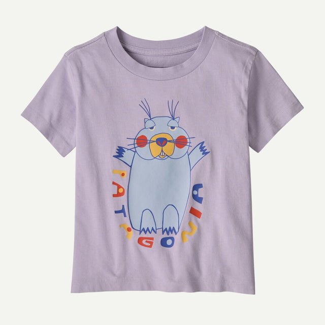 Kids' patagonia graphic t-shirt, foxglove purple