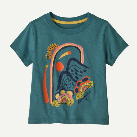 Kids' patagonia graphic t-shirt, wetland blue