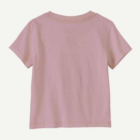 Back view of kids' purple patagonia t-shirt