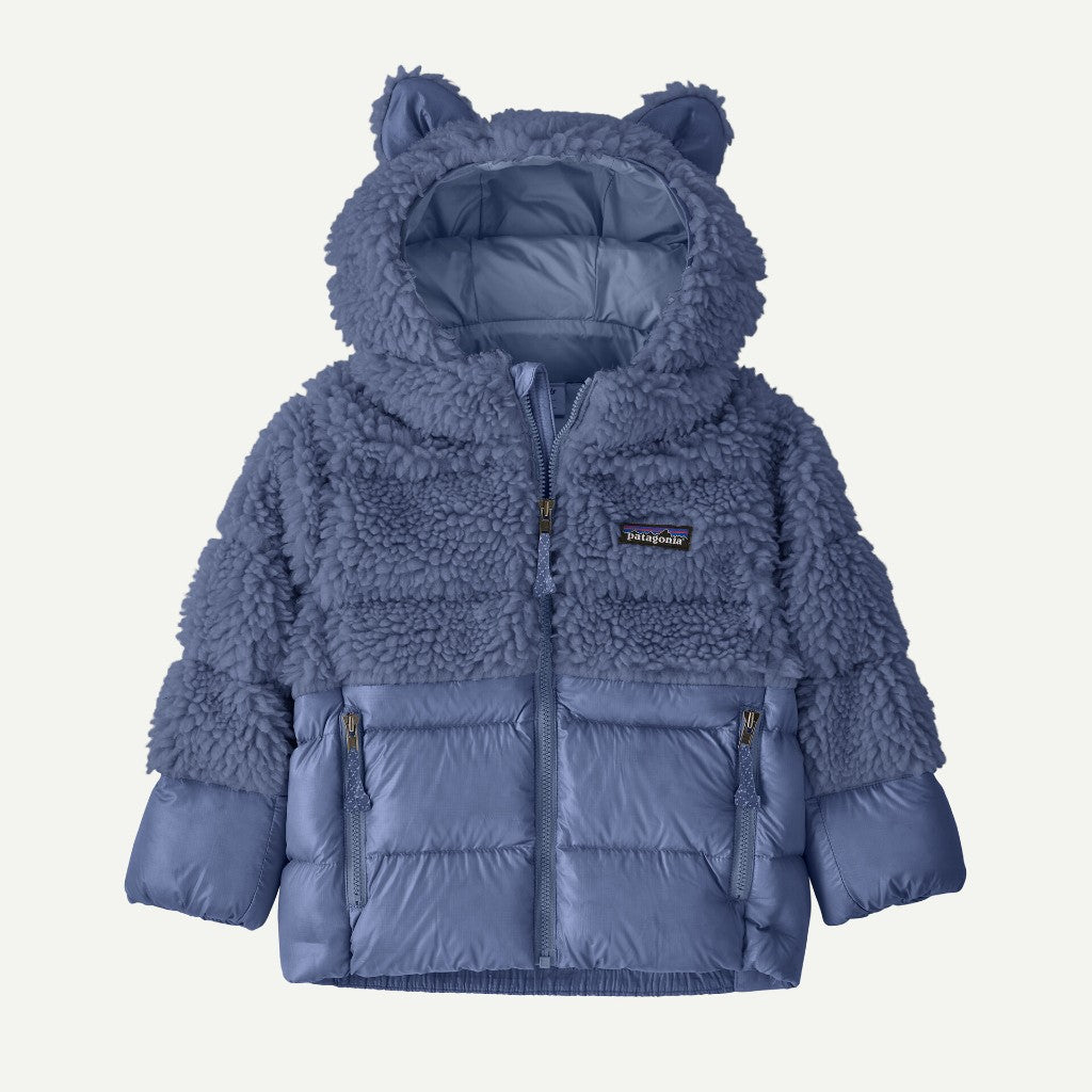 Baby's blue Patagonia Hi-Loft furry friends jacket