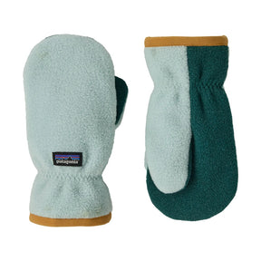 Pair of green/blue patagonia baby pita pocket mittens