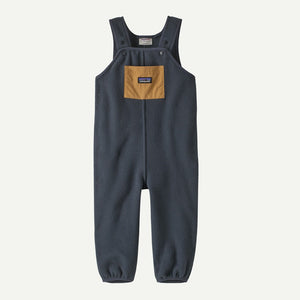 Navy Patagonia baby synchilla fleece overalls