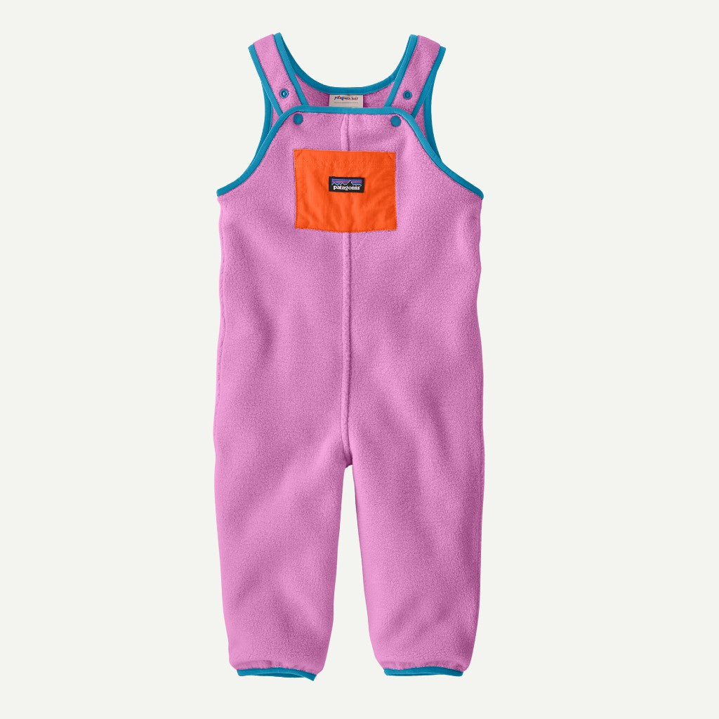 Patagonia baby synchilla fleece overalls in brisk purple colour