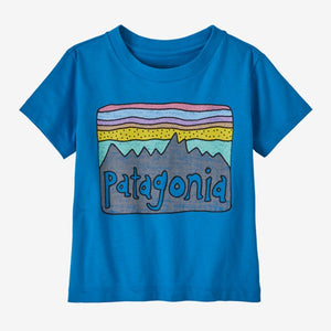 Baby Patagonia Fitz Roy Skies t-shirt in vessel blue